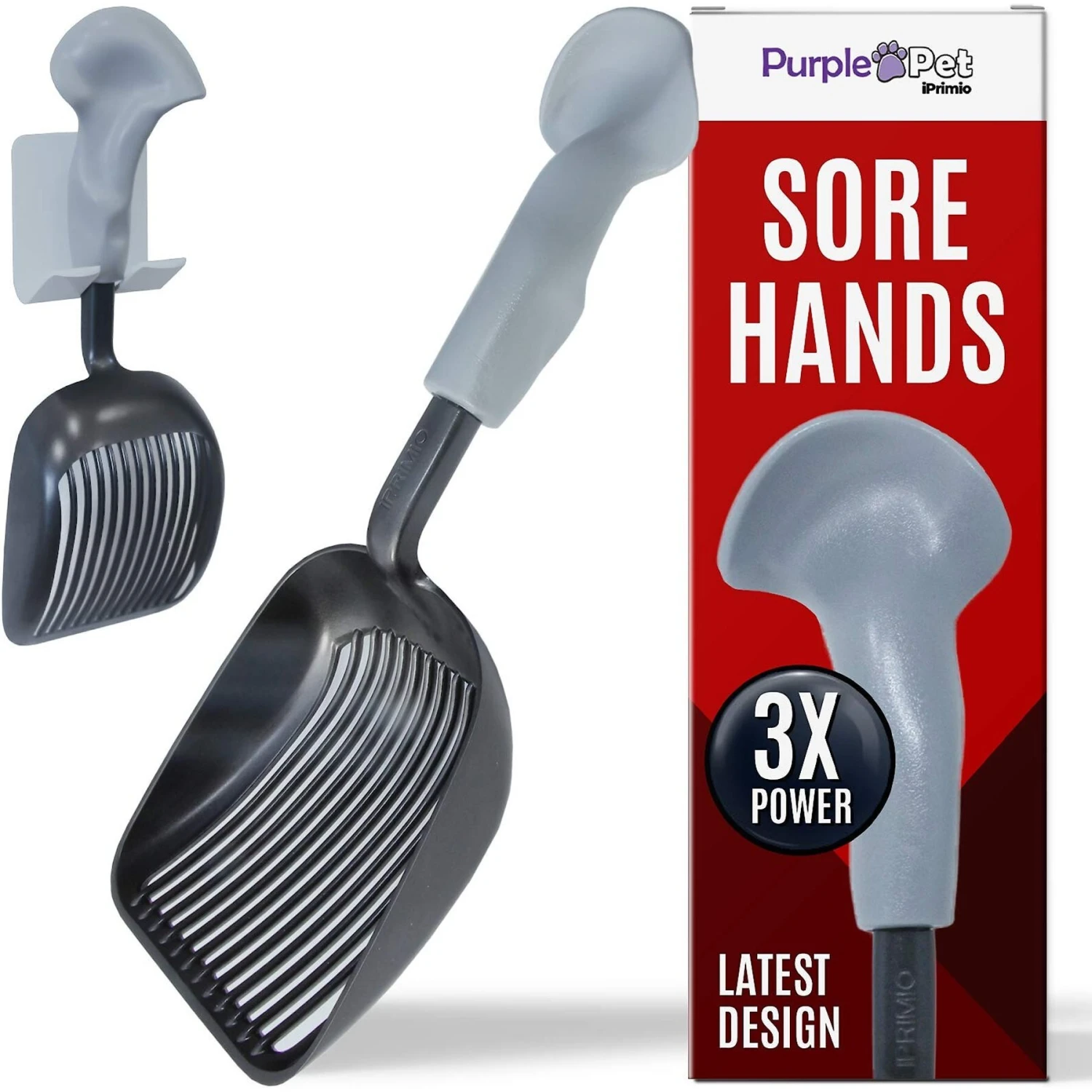 IPrimio Non Stick Coated Aluminum, Cat Scooper, X-Large, Black 1 IPrimio Non Stick Coated Aluminum, Cat Scooper, X-Large, Black