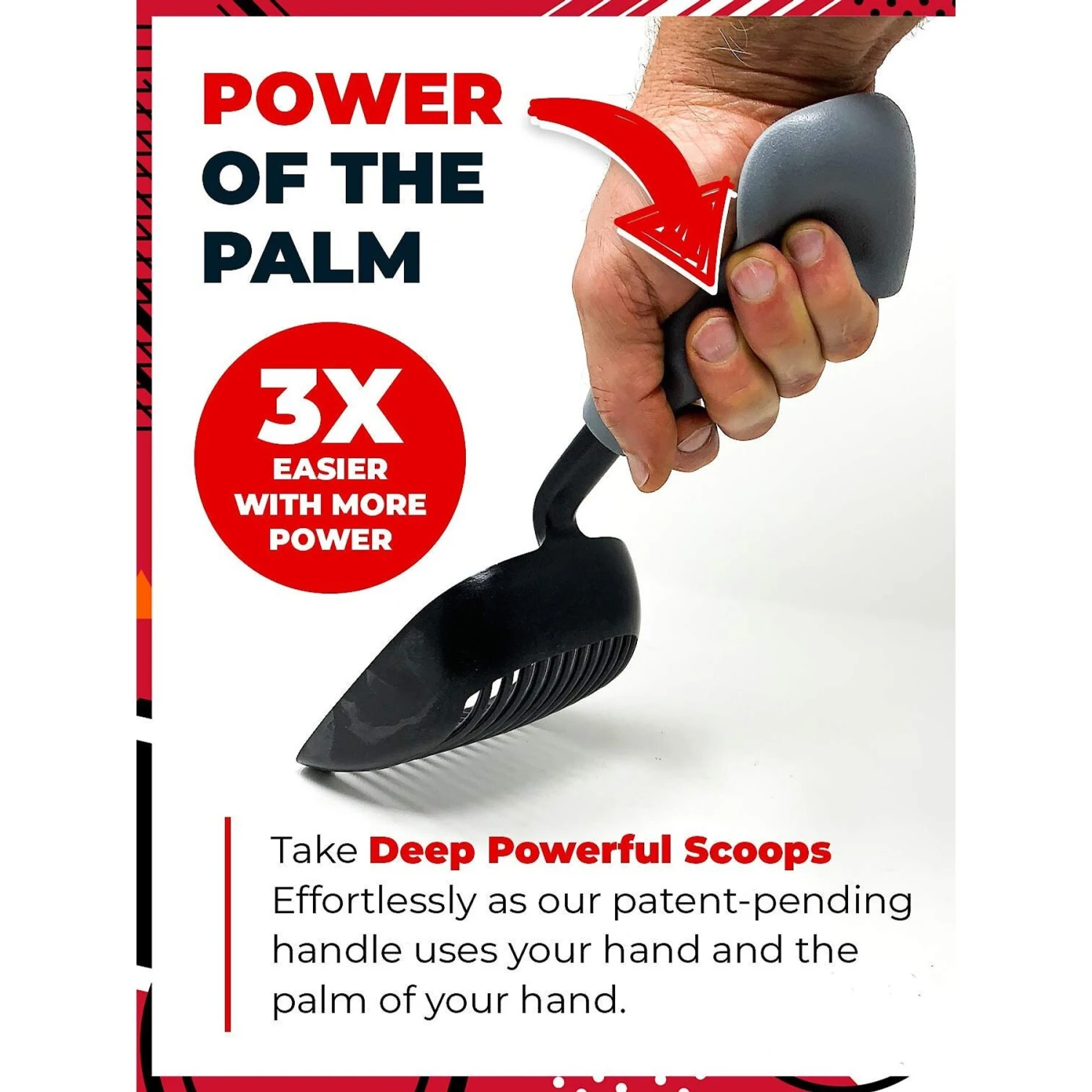 IPrimio Non Stick Coated Aluminum, Cat Scooper, X-Large, Black 2 IPrimio Non Stick Coated Aluminum, Cat Scooper, X-Large, Black - Image 2