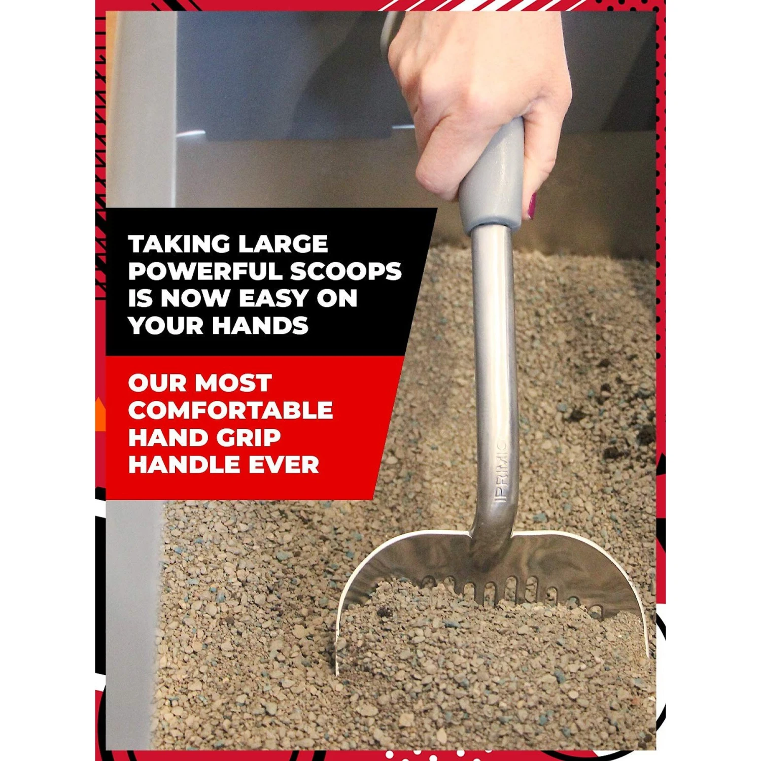 IPrimio Polished Aluminum, Cat Scooper, X-Large 4 IPrimio Polished Aluminum, Cat Scooper, X-Large - Image 4