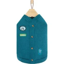 Frisco Teal Button Down Dog & Cat Sweater 10 Frisco Teal Button Down Dog & Cat Sweater -Mewhaus Shop 353580 PT4. AC SS1800 V1659727011