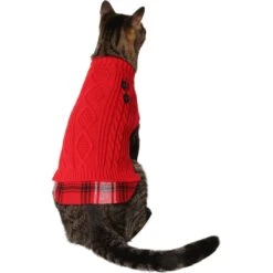 Mewhaus Shop 15 Frisco Plaid Cable Knit Dog & Cat Sweater