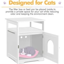 Yaheetech End Table Cat Litter Box Enclosure With Wooden Structure Open Shelf -Mewhaus Shop 354090 PT5. AC SS1800 V1639760803