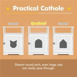 Yaheetech End Table Cat Litter Box Enclosure With Wooden Structure Open Shelf -Mewhaus Shop 354090 PT7. AC SS1800 V1639760637