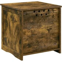 Sweet Barks Enclosed House Side Table Cat Litter Box, Rustic Brown -Mewhaus Shop 354503 PT6. AC SS1800 V1640040156