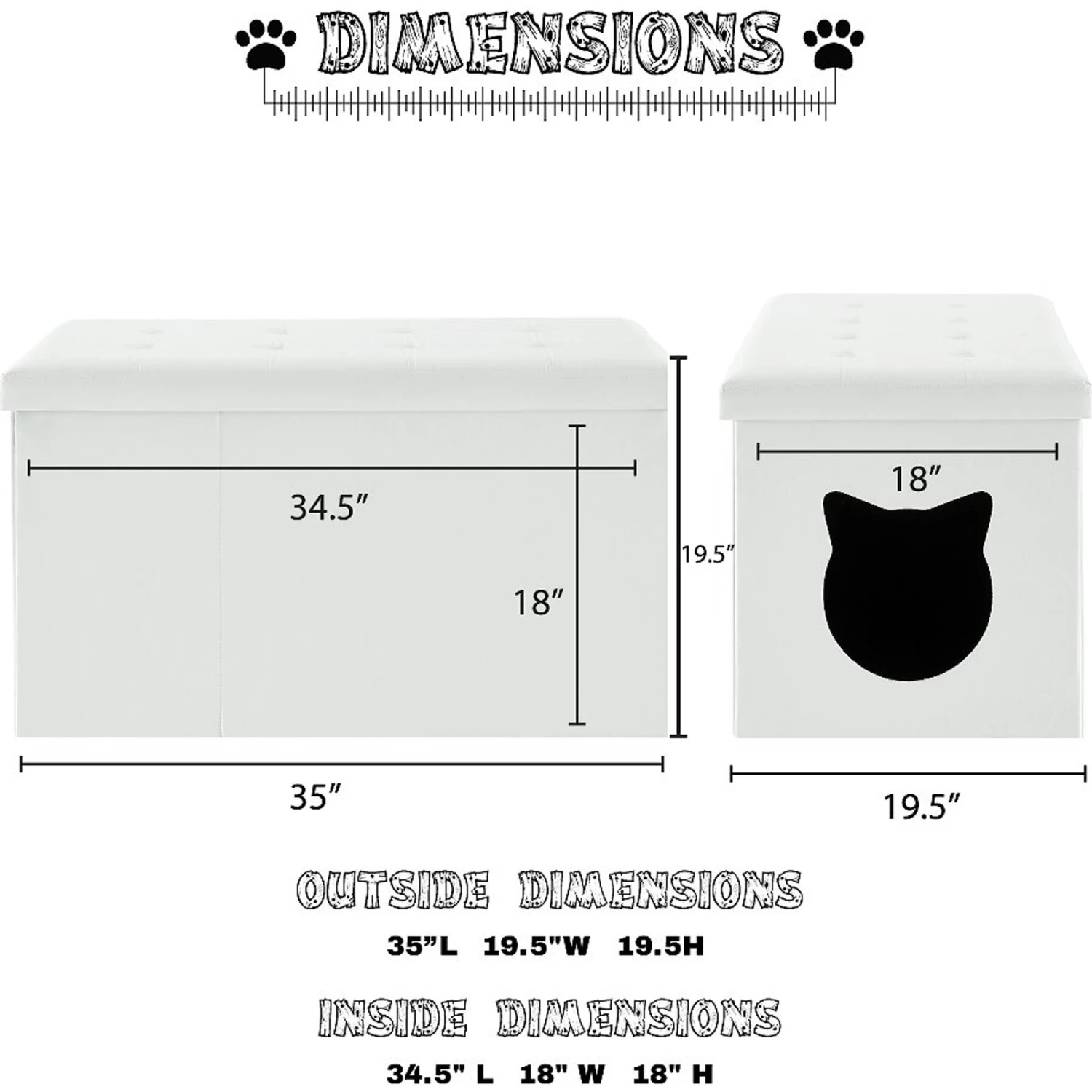Sweet Barks Designer Enclosure Hidden Washroom Bench Ottoman Cat Litter Box 3 Sweet Barks Designer Enclosure Hidden Washroom Bench Ottoman Cat Litter Box - Image 3