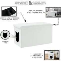 Sweet Barks Designer Enclosure Hidden Washroom Bench Ottoman Cat Litter Box 12 Sweet Barks Designer Enclosure Hidden Washroom Bench Ottoman Cat Litter Box -Mewhaus Shop 354508 PT3. AC SS1800 V1640042528