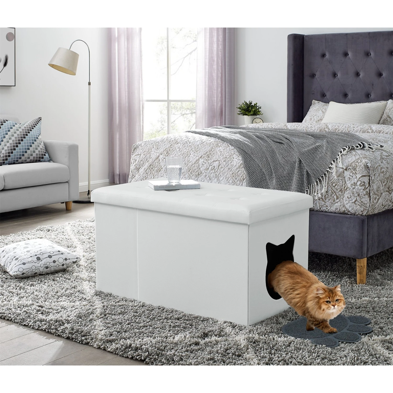 Sweet Barks Designer Enclosure Hidden Washroom Bench Ottoman Cat Litter Box 6 Sweet Barks Designer Enclosure Hidden Washroom Bench Ottoman Cat Litter Box - Image 6