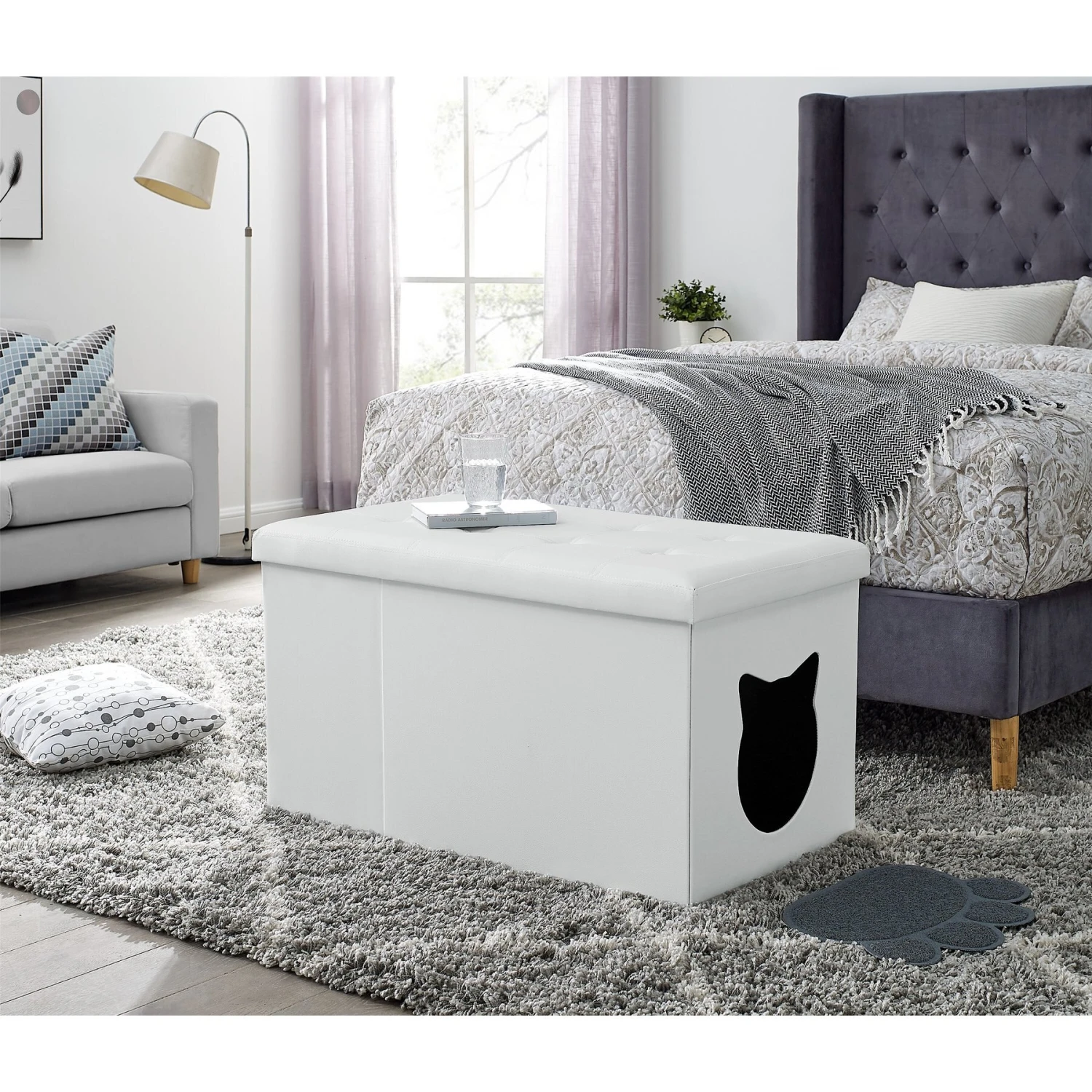 Sweet Barks Designer Enclosure Hidden Washroom Bench Ottoman Cat Litter Box 7 Sweet Barks Designer Enclosure Hidden Washroom Bench Ottoman Cat Litter Box - Image 7