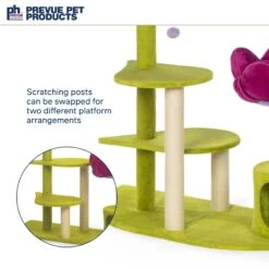Prevue Pet Products Flower Garden 44.5-in Faux FleeceCat Tree -Mewhaus Shop 354660 PT5. AC SS1800 V1695736872