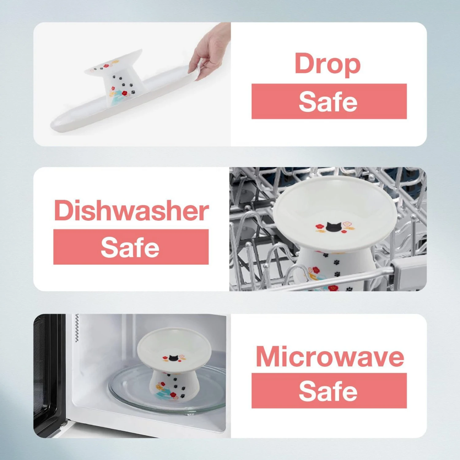 Necoichi Extra Wide Raised Cat Food Bowl 5 Necoichi Extra Wide Raised Cat Food Bowl - Image 5