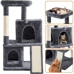 Yaheetech 3 Tiers 42-in Plush Cat Tower With Double Cat Condo 11 Yaheetech 3 Tiers 42-in Plush Cat Tower With Double Cat Condo -Mewhaus Shop 358005 PT3. AC SS1800 V1642693286
