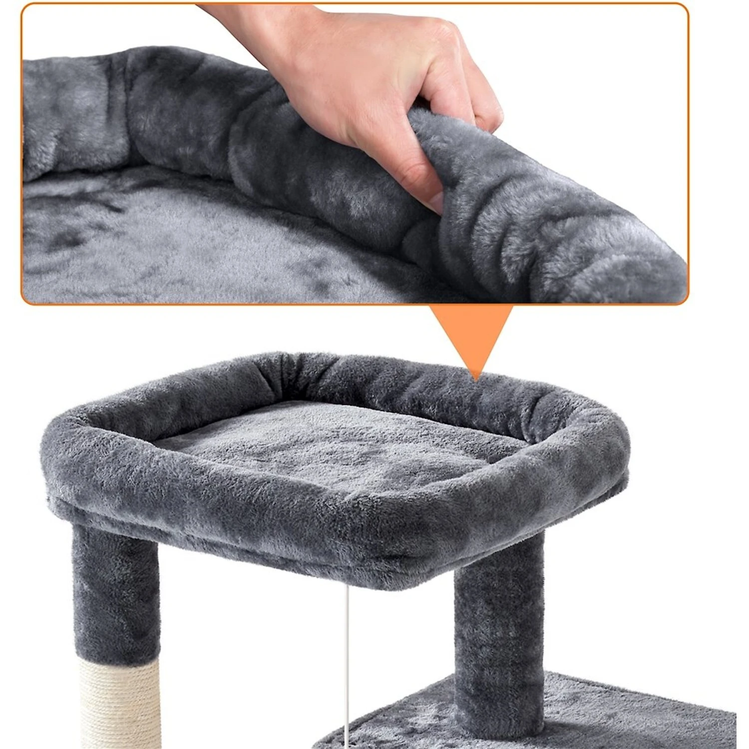 Yaheetech 3 Tiers 42-in Plush Cat Tower With Double Cat Condo 5 Yaheetech 3 Tiers 42-in Plush Cat Tower With Double Cat Condo - Image 5