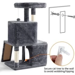 Yaheetech 3 Tiers 42-in Plush Cat Tower With Double Cat Condo 15 Yaheetech 3 Tiers 42-in Plush Cat Tower With Double Cat Condo -Mewhaus Shop 358005 PT7. AC SS1800 V1642694375