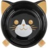 Frisco Cat Face Elevated Bamboo Non-Skid Ceramic Cat Bowl, Black, 1 Cups