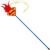 Buckle-Down DC Comics Feather & Ribbon Wand Superman Shield Logo Cat Toy, Blue