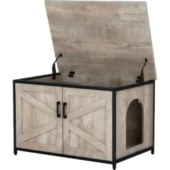 Unipaws Cat Litter Box Enclosure With Top Opening, Weathered Gray 10 Unipaws Cat Litter Box Enclosure With Top Opening, Weathered Gray -Mewhaus Shop 373041 PT2. AC SS1800 V1647033734