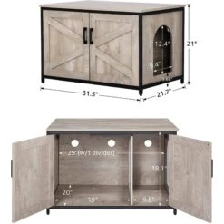 Unipaws Cat Litter Box Enclosure With Top Opening, Weathered Gray 11 Unipaws Cat Litter Box Enclosure With Top Opening, Weathered Gray -Mewhaus Shop 373041 PT3. AC SS1800 V1650094610