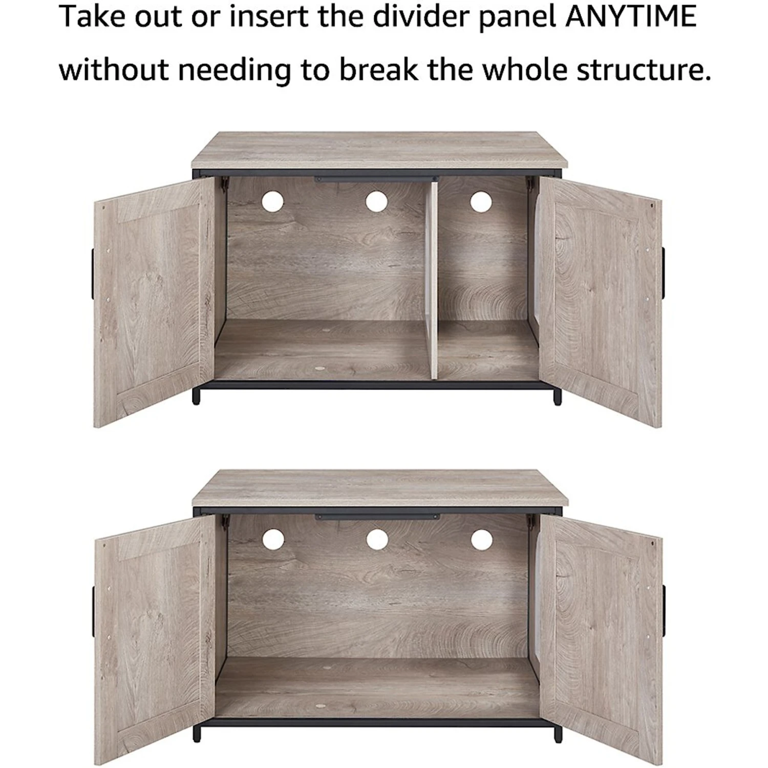 Unipaws Cat Litter Box Enclosure With Top Opening, Weathered Gray 5 Unipaws Cat Litter Box Enclosure With Top Opening, Weathered Gray - Image 5