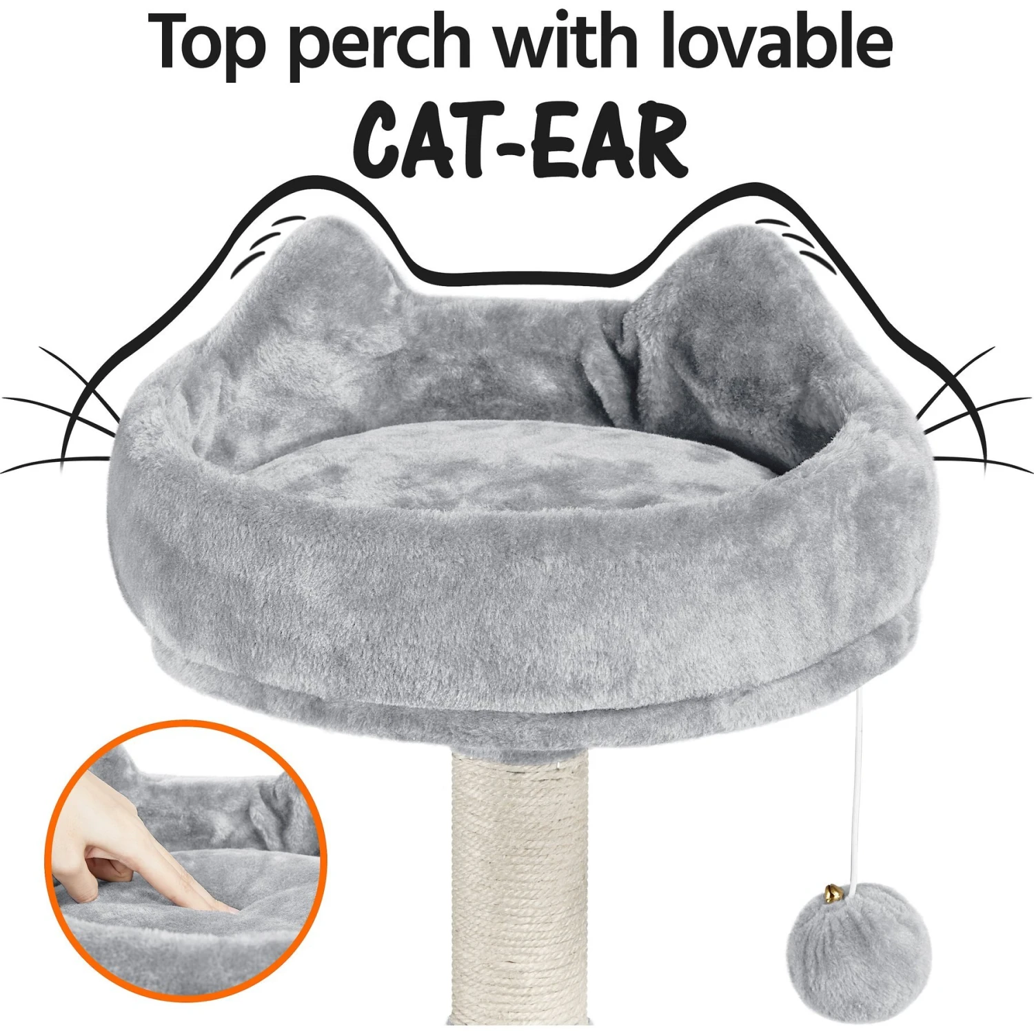 Yaheetech 3-Level Plush Cat Tree, Light Gray, Large 6 Yaheetech 3-Level Plush Cat Tree, Light Gray, Large - Image 6