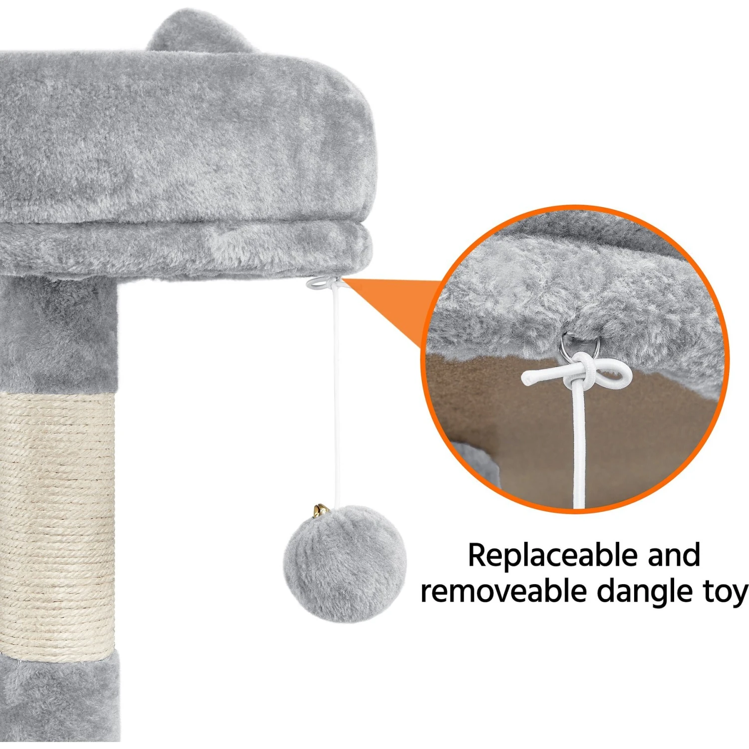 Yaheetech 3-Level Plush Cat Tree, Light Gray, Large 8 Yaheetech 3-Level Plush Cat Tree, Light Gray, Large - Image 8