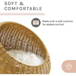 Sam's Pets Nala Wicker Cat Bed, Brown -Mewhaus Shop 373519 PT4. AC SS1800 V1647640301