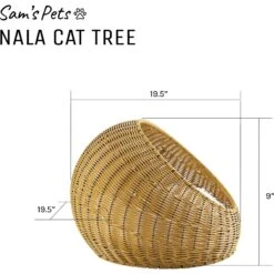 Sam's Pets Nala Wicker Cat Bed, Brown -Mewhaus Shop 373519 PT8. AC SS1800 V1647640650