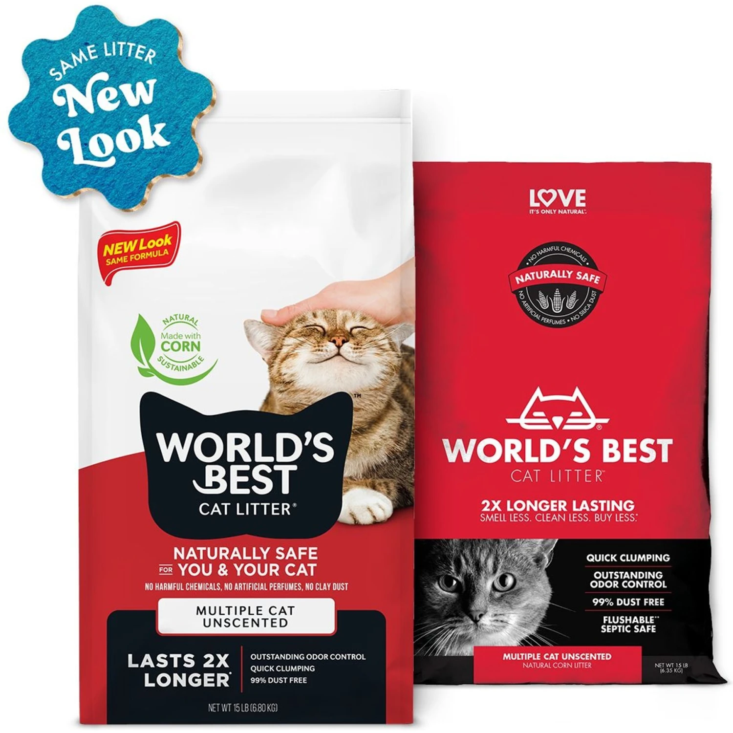World's Best Multi-Cat Unscented Clumping Corn Cat Litter 2 World's Best Multi-Cat Unscented Clumping Corn Cat Litter - Image 2