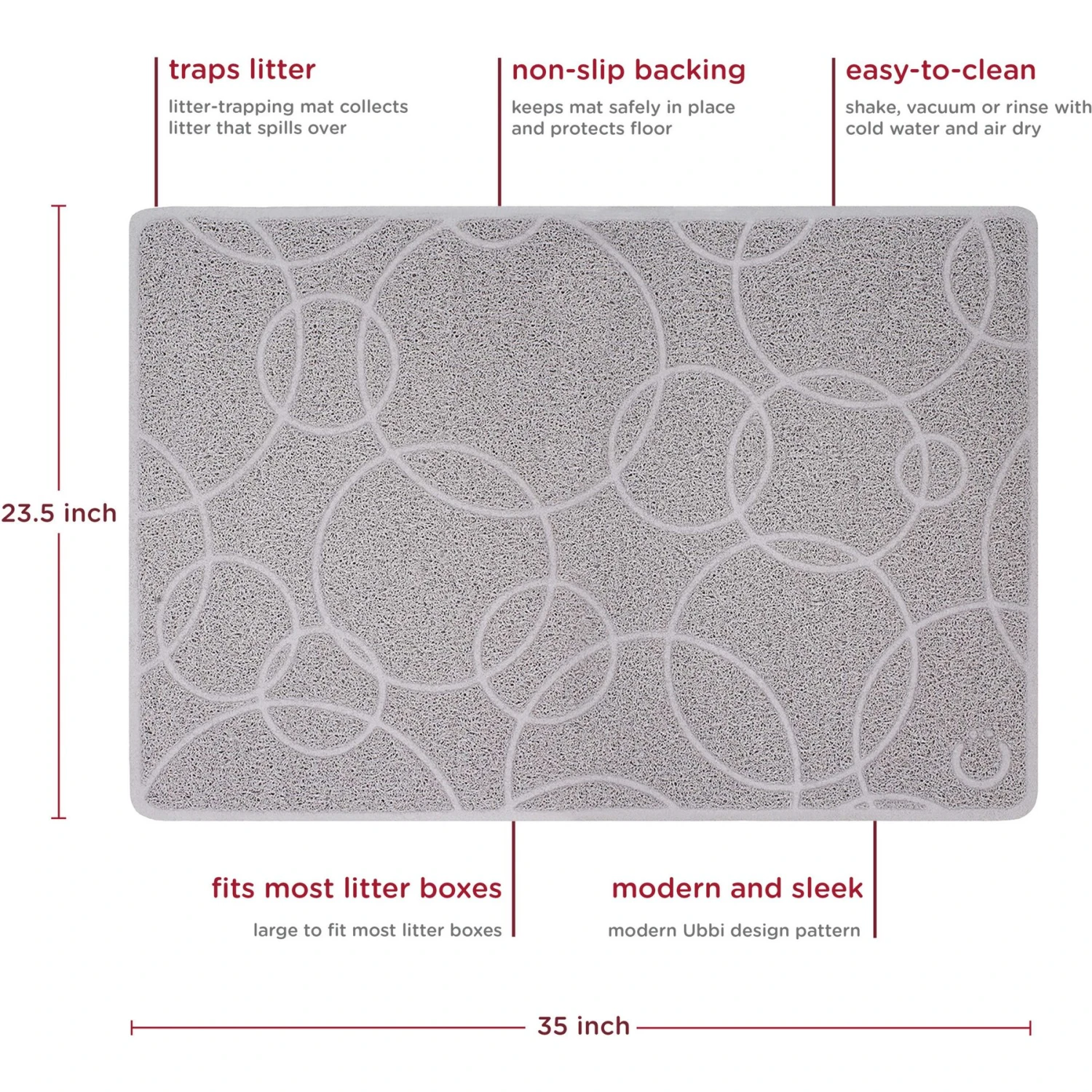 Ubbi® Ubbi Non-Slip Unscented Cat Litter Box Mat 2 Ubbi® Ubbi Non-Slip Unscented Cat Litter Box Mat - Image 2