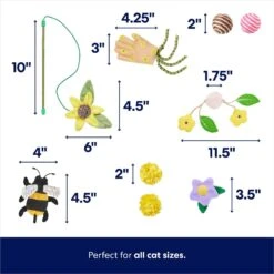 Frisco Spring Plush, Teaser, Ball & Tunnel Variety Pack Cat Toy With Catnip, 10 Count -Mewhaus Shop 541590 PT2. AC SS1800 V1672936931