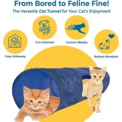 SunGrow Cat & Bunny Collapsible Play Tunnel Indoor Rabbit & Small Pet Crinkle Tube Hideout Toy -Mewhaus Shop 604566 PT2. AC SS1800 V1682953286