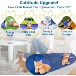 SunGrow Cat & Bunny Collapsible Play Tunnel Indoor Rabbit & Small Pet Crinkle Tube Hideout Toy -Mewhaus Shop 604566 PT3. AC SS1800 V1682953197