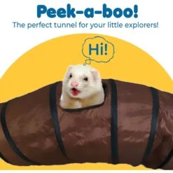 SunGrow Hide & Seek Collapsible Entertainment Cat & Ferret Play Tube & Pop Up Tunnel, Brown, 48-in -Mewhaus Shop 616598 PT3. AC SS1800 V1691603927