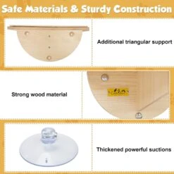 Coziwow Cat Window Perch With Suction Cups, Natural Wood 16 Coziwow Cat Window Perch With Suction Cups, Natural Wood -Mewhaus Shop 668486 PT7. AC SS1800 V1666733064