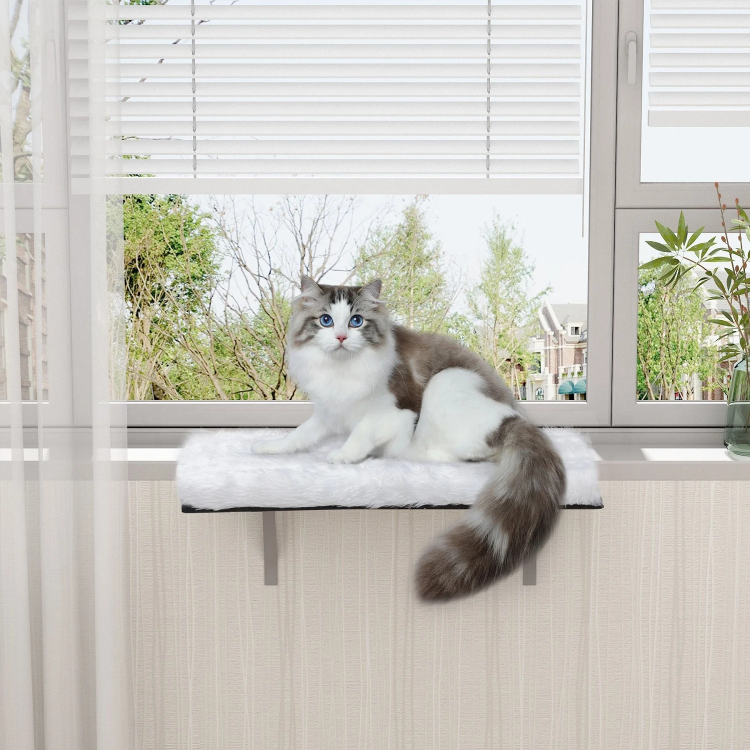 Coziwow Cat Window Perch & Windowsill Bed With Soft Cushion 1 Coziwow Cat Window Perch & Windowsill Bed With Soft Cushion