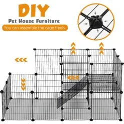Coziwow DIY 4-Door Large Cat Cage Playpen, Black, 72-in -Mewhaus Shop 677126 PT3. AC SS1800 V1680115346