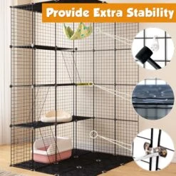 Coziwow DIY 4-Door Large Cat Cage Playpen, Black, 72-in -Mewhaus Shop 677126 PT4. AC SS1800 V1680111421