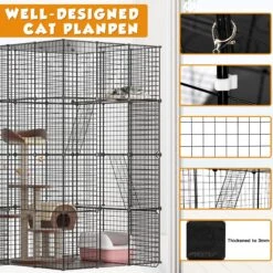 Coziwow DIY 4-Door Large Cat Cage Playpen, Black, 72-in -Mewhaus Shop 677126 PT5. AC SS1800 V1680113542