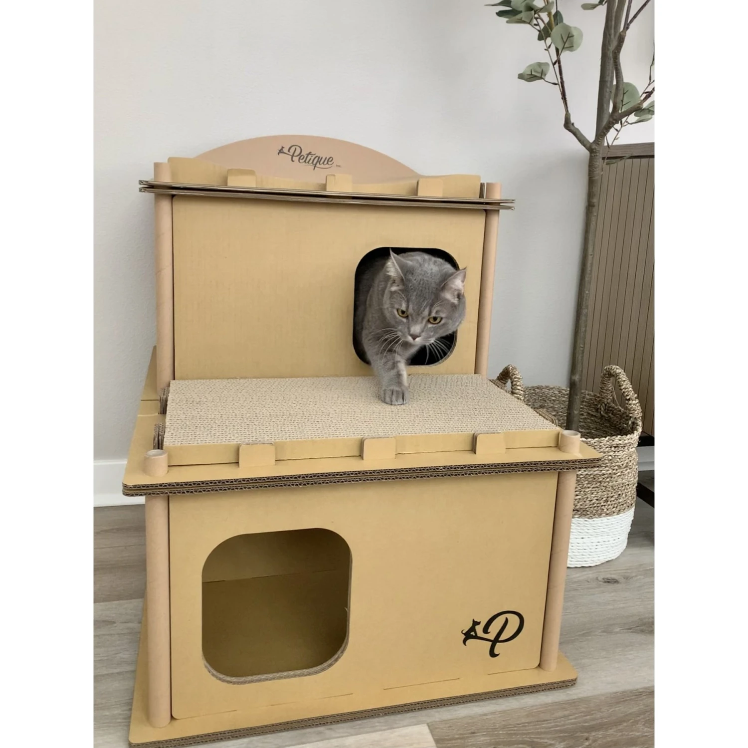 Petique Feline Villa Cat House, Tan 6 Petique Feline Villa Cat House, Tan - Image 6