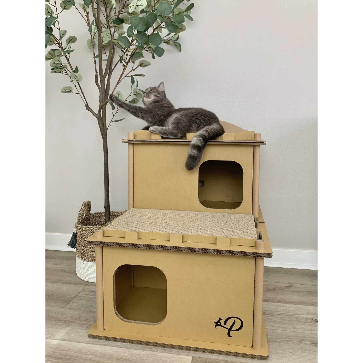 Petique Feline Villa Cat House, Tan 7 Petique Feline Villa Cat House, Tan - Image 7