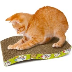 SunGrow Cardboard Cat & Rabbit Scratcher Bed, Scratch Pad For Indoor Pets
