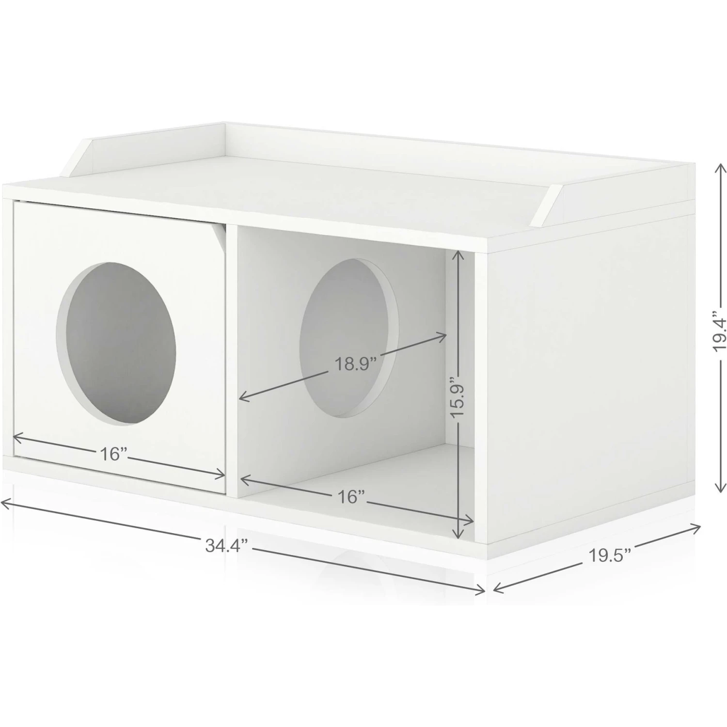 Way Basics Double Hole With 1 Door Cat House, Medium 2 Way Basics Double Hole With 1 Door Cat House, Medium - Image 2