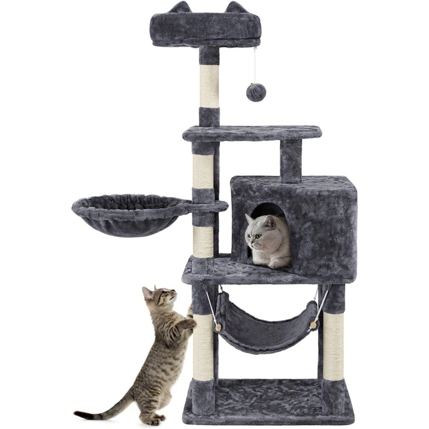 Yaheetech 3-Level Plush Cat Tree, Dark Gray, Medium 3 Yaheetech 3-Level Plush Cat Tree, Dark Gray, Medium - Image 3