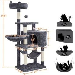 Yaheetech 3-Level Plush Cat Tree, Dark Gray, Medium 13 Yaheetech 3-Level Plush Cat Tree, Dark Gray, Medium -Mewhaus Shop 705022 PT6. AC SS1800 V1668547817
