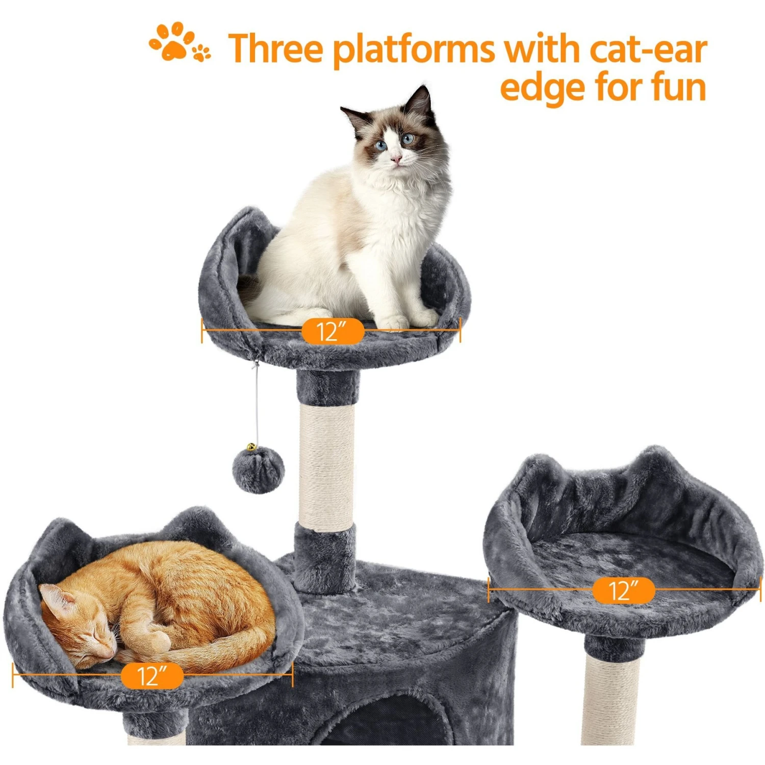 Yaheetech 76.5-in Tree With 3 Condos Cat Tree 5 Yaheetech 76.5-in Tree With 3 Condos Cat Tree - Image 5
