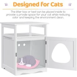 Yaheetech Box Furniture With Open Shelf Cat Litter Box -Mewhaus Shop 705174 PT4. AC SS1800 V1687373904