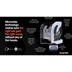 Closer Pets MiBowl Microchip Dog & Cat Feeder, White & Black -Mewhaus Shop 710014 PT6. AC SS1800 V1668196020