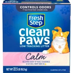 Fresh Step Clean Paws Calm Low Tracking Rose & Chamomile Scented Clumping Cat Litter -Mewhaus Shop 712422 PT6. AC SS1800 V1694464215