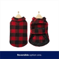 Frisco Reversible Medium Weight Boulder Plaid Dog & Cat Coat -Mewhaus Shop 717846 PT4. AC SS1800 V1692194287