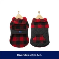 Frisco Reversible Medium Weight Boulder Plaid Dog & Cat Coat -Mewhaus Shop 717846 PT5. AC SS1800 V1692203021
