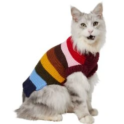 Mewhaus Shop 7 Frisco Chunky Knit Multi-Stripe Dog & Cat Sweater